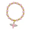 Pulseira Cruz Novo Estilo Estampagem a Quente Contas Acrílicas Pintura a Óleo Cruz Anjo Pulseira para Homens e Mulheres Pulseira de Batismo