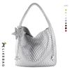 Bolsa Tote Bolsa de Ombro Grande Capacidade Bolsa Tote Tecida à Mão de Couro Bolsa para Mulheres