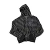 Sudadera de rayas retro estilo Harajuku al por mayor, estilo perezoso desgastado, cárdigan casual con capucha y cremallera de bloques de color, estilo para parejas
