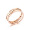 Joyería creativa de temperamento simple estilo coreano anillo de acero de titanio CNC de costura de tres capas chapado en oro rosa