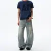 Jeans Vintage Desgastados para Hombre, Estilo Veraniego Americano de Calle Alta, Pantalones Lavados Geniales, Pantalones Rectos Sueltos Casuales de Moda