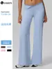 Pantalones de yoga acampanados con abertura, de cintura alta, que realzan las caderas, sensación de segunda piel, con cinturilla de color contrastante, para mujer, ropa de exterior, pantalones de yoga