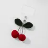 Explosiones transfronterizas moda coreana exquisita crochet a mano color cereza simulación cuerda de combinación llavero colgante para teléfono móvil