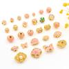 Chapado en Cobre Oro de 18 Quilates Mariposa Rosa Gota de Aceite Perla Esmalte Cloisonné Flor Hueca Loto Abalorio Pulsera Accesorios