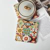 Posavasos de corcho con relieve 3D cuadrado, antideslizante, estilo europeo y americano, estilo vintage para café y té.