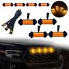 Fábrica de Origem grade central de carro rede pequena luz amarela luz diurna picape caminhão LED luz de advertência decorativa modificação