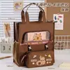 Directamente del fabricante: Bolsa de tutoría Kapibara A4, bolsa de lona portátil, gran capacidad, práctica bolsa de tutoría para niños para guardar