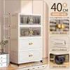 Armario de Almacenamiento Caja de Almacenamiento Plegable Mueble para Juguetes de Sala de Estar Estante de Almacenamiento Organizador de Gabinete de Snacks Armario de Almacenamiento de Cocina