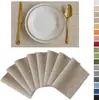 Jogos americanos de tecido de poliéster de camada dupla estilo Ins, jogos de mesa simples mesclados, porta-copos tecidos de dupla face com isolamento térmico estilo ocidental de hotel