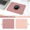 Alfombrilla de ratón de cuero de color sólido, pequeña y simple, impermeable por ambos lados, para juegos, escritorio de computadora, oficina, personalizable