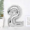 Globo de Película de Aluminio Pequeño de 16 Pulgadas 35 cm Número Árabe 0-9 Globo de Película de Aluminio Decoración de Fiesta Bola de Papel de Aluminio