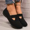 Nuevos Zapatos de Verano Huecos Transpirables para Mujer, Suela Suave Cómodos sin Cordones Zapatos de Madre, Zapatos Planos Casuales de Tela
