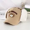 Bonés de Veludo Cotelê Atacado para Crianças de 3-8 Anos, Bonés Super Fofos com Orelhas de Urso de Desenho Animado para Outono e Inverno, Transfronteiriço