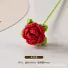 Amazon Transfronterizo Tejido a Mano Rosa de una Sola Cabeza Producto Terminado Ramo de Flores Artificiales Flor Artificial Tejida Día del Maestro Flor Eterna