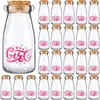 3.4oz(aproximadamente 96.4g) Botella de Vidrio Pequeña Tarro de Regalo con Tapa de Corcho Decoración para Baby Shower Tarro de Leche