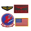 TOP GUN Conjunto Completo de Patch de Velcro TOP GUN Adesivo de Tecido Bordado Patch Tático de Moral Braçadeira de Jaqueta de Voo