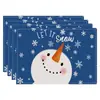 Amazon Manteles Navideños Muñeco de Nieve Árbol de Navidad Manteles Decoración de Mesa de Comedor Occidental Manteles Aislantes Fiesta Navideña
