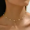 Collar de Perlas Transfronterizo de Nuevo Estilo Europeo y Americano, Gargantilla de Cobre con Colgante de Corazón Multicapa Simple y de Moda para Mujeres