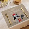 Jogo Americano de Natal Jit Decoração de Mesa de Festa Tapete Hotel Restaurante Casa Linho Estampado Antiderrapante Antiescaldante Tapete de Mesa