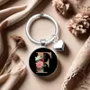 Chaveiro de Flor Rosa Mais Vendido no Exterior Letra A-Z Moda Retrô Pedra do Tempo Chaveiro de Carro Personalizado Atacado