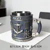 Caneca Militar 3D Transfronteiriça Resina Xícara de Café Tema Militar Taça de Vinho Comemorativa Presente