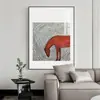 Pintura Decorativa Moderna Simples Ponto de Onda Vermelho Cavalo de Nicho Entrada Sala de Estar Parede de Fundo do Sofá Abstrato Nórdico Mural de Restaurante