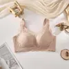 Sutiã de renda sem aro, sem barbatanas, respirável, para realçar seios pequenos, top AB, sutiã feminino