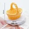 Cesta tejida portátil simulada, Cesta de pan de encaje, Decoración de escena en miniatura, Juguete de comida creativo, Material para imán de nevera DIY