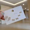 Pendientes de una semana de pequeño lujo de alta gama, juego de seis piezas con aguja de plata S925, combinación con pendientes pequeños para mujer