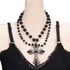 Cadena de clavícula de moda elegante estilo gótico oscuro de moda transfronteriza europea y americana, accesorios de collar de diamantes vintage
