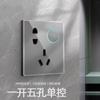 86 decoración oculta para el hogar vidrio templado negro interruptor enchufe palanca reinicio luz LED Halo panel interruptor de pared