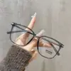 Novos Óculos Quadrados Pretos com Armação Grande para Mulheres com Estilo Sofisticado e Maduro, Visual Natural, Anti-Luz Azul, Emagrecimento Facial, Tendência Óculos Sem Grau