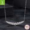 Collar de diamantes Mosan con sonrisa de plata, cadena de clavícula de plata S925 clásica y sencilla de alta calidad.