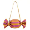 Bolso Cruzado de un Solo Hombro a Cuadros Rayados con Forma de Caramelo Bolso de Mujer con Forma Irregular Retro Europeo y Americano Bolso de Bloqueo de Color Moderno