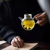 Tetera Pequeña de Vidrio de Borosilicato Alto Tetera Individual Mini Juego de Té con Filtro para Oficina Olla para Preparar Té Tendencia Nacional