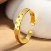 Anillo Único con Cielo Estrellado para Mujer, Anillo de Dedo Índice Abierto de Alta Gama, Joyería Moderna Versátil Simple Microincrustada, Forma Redonda