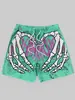 Shorts de Praia Masculino Respirável e Amigo da Pele Verão Novo Estilo Graffiti de Anjo Impressão 3D Malha Solto Confortável Casual