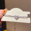 Pulsera Cuadrada de Corazón con Circonita de Lujo Ligero, Pulsera Exquisita de Gama Alta Nicho, Pulsera Retro de Moda Elegante para el Trabajo para Mujeres