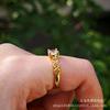Nuevo anillo de circón con baño de oro de imitación para mujer, libro rojo pequeño con anillo de moneda, anillo de moneda de la suerte, joyería al por mayor