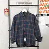 Camisas Masculinas de Primavera e Outono Estilo Coreano Tendência Casual Soltas de Manga Longa Estilo Hong Kong Versátil Casal Jaqueta Xadrez Retrô