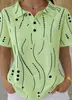 2026 Transfronterizo TEMU Nueva Blusa de Verano para Mujer Color Sólido Estampado Digital 3D Cuello de Botones Manga Corta