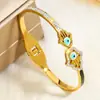Pulsera versátil de acero inoxidable de moda transfronteriza para mujer, pulsera dorada, pulsera de clavo de alta gama de acero de titanio, venta al por mayor de joyería