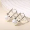 Hebilla de Oreja de Perla Huajie Estilo Coreano para Mujer Personalizada Retro Anillo de Oreja de Concha Diseño de Celebridad de Internet Pendientes de Plata