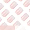 Nuevo Modelo de Comercio Exterior Juego de Arte para Uñas de 24 Piezas, Uñas Postizas Simples Degradado Rosa Nude, Uñas Postizas Cuadradas Cortas al por Mayor