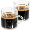 Taza de Espresso con Doble Pico, Vaso para Licores, Taza de Leche con Asa, Vidrio Transparente Accesorios para Cafetera Espresso