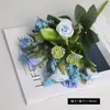 Pequeno buquê artificial de combinação Mei Lei com 5 cabeças decoração de casa casamento flor para a noiva segurar rosa artificial flor falsa atacado
