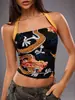 Estampa de Padrão Primavera e Verão Gola Halter Sem Mangas Colete Garota Picante Slim Fit Gola Qipao Vários Estilos Tops Atacado Feminino