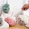 Bola de baño espumosa bicolor con color empalmado, Flor de baño grande, Bola de baño, Artículos de aseo para adultos con combinación de colores