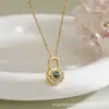 Collar de Proyección Transfronteriza 100 Idiomas Te Amo Colgante de Candado Calado Cadena de Clavícula Elegante Simple de Moda para Mujer