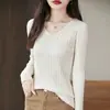 Suéter ajustado de manga larga para mujer, cálido, antipelusa, jersey, top versátil con cuello, nuevo estilo otoño e invierno, negro, talla única